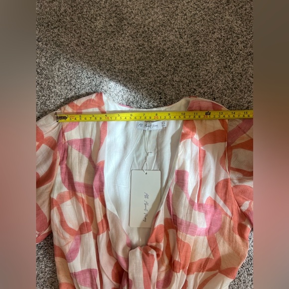 NWT!! All About May Women’s Peach/Pink V Neck Lined Mini Dress  In Size US 4 - Picture 7 of 11